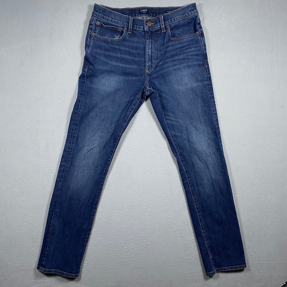 JCrew‎ Flex Straight Leg Jeans Mens 30x32 Dark Wash Blue Denim Stretch Pants